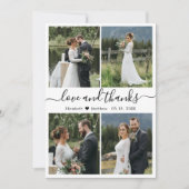 Carte De Remerciements Love and Thanks Script Photo Collage Mariage (Devant)