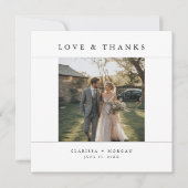 Carte De Remerciements Love and Thanks Simple Modern Rustic Wedding Photo (Devant)