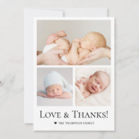 Love and Thanks Typographie Grille photo Baby Boy