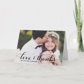 Carte De Remerciements Love and Thanks Whimsical Script Photo Mariage (Devant)