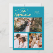Carte De Remerciements Love Appreciation Wedding Multi Photo Aqua Blue (Devant)