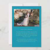 Carte De Remerciements Love Appreciation Wedding Multi Photo Aqua Blue (Dos)