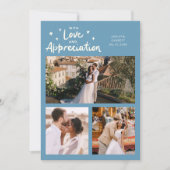 Carte De Remerciements Love Appreciation Wedding Multi Photo Denim Blue (Devant)