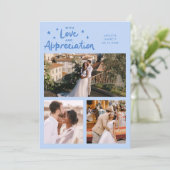 Carte De Remerciements Love Appreciation Wedding Multi Photo Icy Blue (Debout devant)