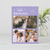 Carte De Remerciements Love Appreciation Wedding Multi Photo Lilac (Debout devant)