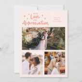 Carte De Remerciements Love Appreciation Wedding Multi Photo Peach (Devant)