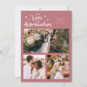 Carte De Remerciements Love Appreciation Wedding Multi Photo Pink (Devant)