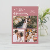 Carte De Remerciements Love Appreciation Wedding Multi Photo Pink (Debout devant)