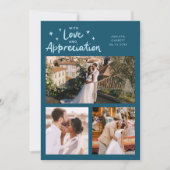 Carte De Remerciements Love Appreciation Wedding Multi Photo Teal (Devant)