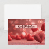 Carte De Remerciements Love-Filled Be My Valentine Flat Romantic Card (Devant / Derrière)