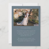 Carte De Remerciements Love & Gratitude Minimal Wedding Photo Slate Blue (Dos)