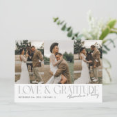 Carte De Remerciements Love & Gratitude White Wedding Multi Photo   (Debout devant)