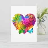 Carte De Remerciements Love Heart Floral Design (Debout devant)