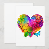 Carte De Remerciements Love Heart Floral Design (Devant / Derrière)