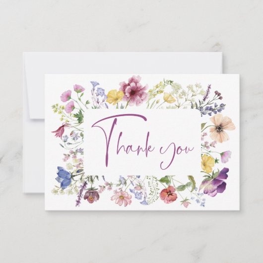 Carte De Remerciements Love is blooming boho fête de mariage champêtre (Devant)