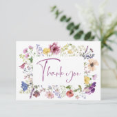 Carte De Remerciements Love is blooming boho fête de mariage champêtre (Debout devant)