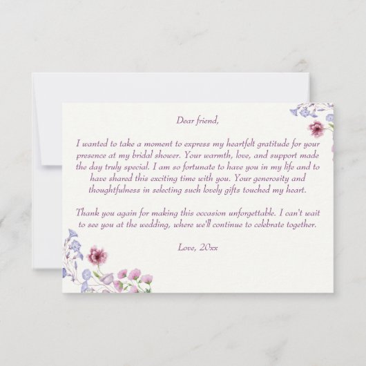 Carte De Remerciements Love is blooming boho fête de mariage champêtre (Dos)