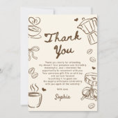 Carte De Remerciements Love is Brewing Coffee Fête de Mariage (Devant)