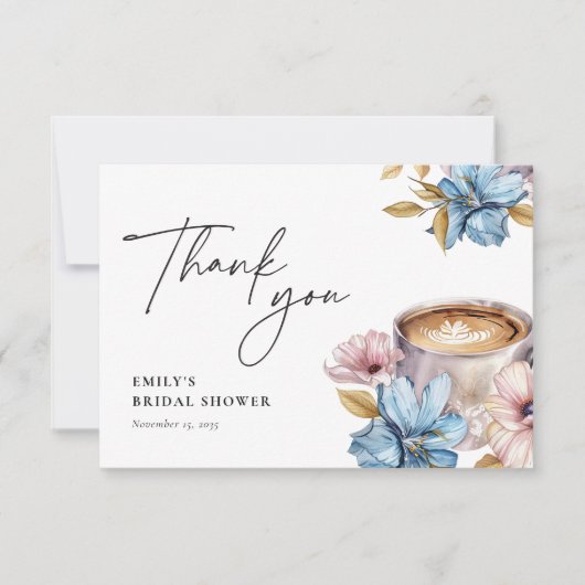 Carte De Remerciements Love is Brewing Coffee Shower de Mariage (Devant)