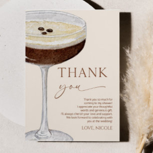 Carte De Remerciements Love Is Brewing Expresso Martini Enterrement de Vi