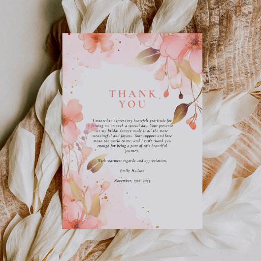 Carte De Remerciements Love is in Bloom Shower de Mariée