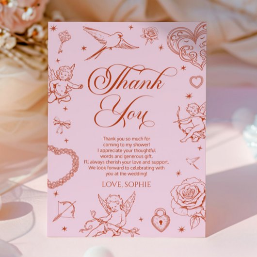 Carte De Remerciements Love Is In The Air Valentine's Day Bridal Shower