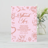 Carte De Remerciements Love Is In The Air Valentine's Day Bridal Shower (Debout devant)