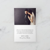 Carte De Remerciements Love moderne Blush et Mariage noir Monogramme (Intérieur)