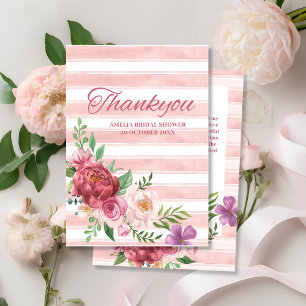 Carte De Remerciements Love shack fiancé tenue de shower rose bow 
