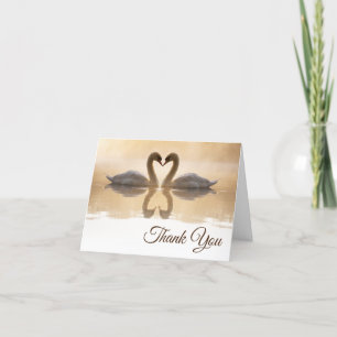 Carte De Remerciements Love Swans Mariage