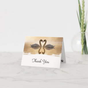 Carte De Remerciements Love Swans Mariage
