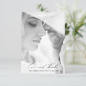 Carte De Remerciements Love & Thanks Modern Calligraphy Mariage photo (Debout devant)
