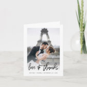 Carte De Remerciements Love & Thanks Photo Lettrée main (Devant)