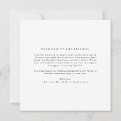 Carte De Remerciements Love & Thanks Simple Modern Wedding Photo Square (Dos)