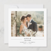 Carte De Remerciements Love & Thanks Simple Modern Wedding Photo Square (Devant)