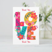 Carte De Remerciements LOVE typographie clipart, design floral (Debout devant)