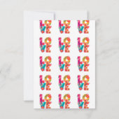 Carte De Remerciements LOVE typographie clipart, design floral (Dos)