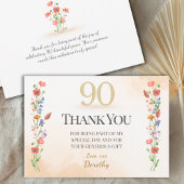 Carte De Remerciements Lovely 90th Birthday – Wildflower Design