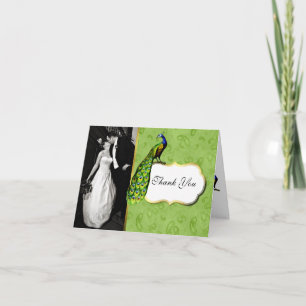 Carte De Remerciements Lovely Peacock Wedding Photo Thank You Card