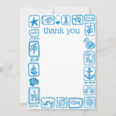 Carte De Remerciements LoveNotes de la Mer Cérémonie de Mariage Moderne e (Devant)