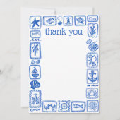 Carte De Remerciements LoveNotes de la Mer Cérémonie de Mariage Moderne e (Devant)