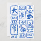 Carte De Remerciements LoveNotes de la Mer Mariage Moderne et Mignon (Dos)