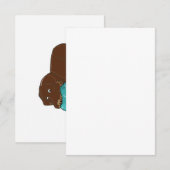 Carte De Remerciements LR chocolate lab mâcher boule dessin animé (Devant / Derrière)