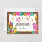 Carte De Remerciements Luau Tropical Hawaiian (Devant)