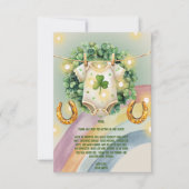 Carte De Remerciements Lucky Charm Shamrock et Baby shower Rainbow (Devant)