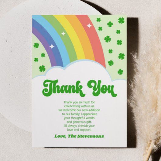 Carte De Remerciements Lucky Charm St. Patrick's Day Baby shower