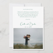 Carte De Remerciements Lucky Clover Emerald Green Chic Mariage photo (Dos)