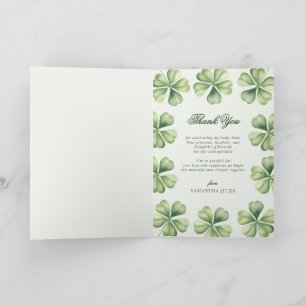 Carte De Remerciements Lucky in Love Bridal Shower Shamrock Vert