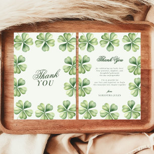 Carte De Remerciements Lucky in Love Fête de Fiançailles Shamrock Vert