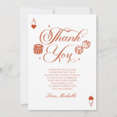 Carte De Remerciements Lucky In Love Playing Card Casino Bridal Shower (Devant)